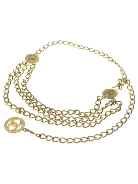 Chanel CC Logo Triple Chain Belt Gold